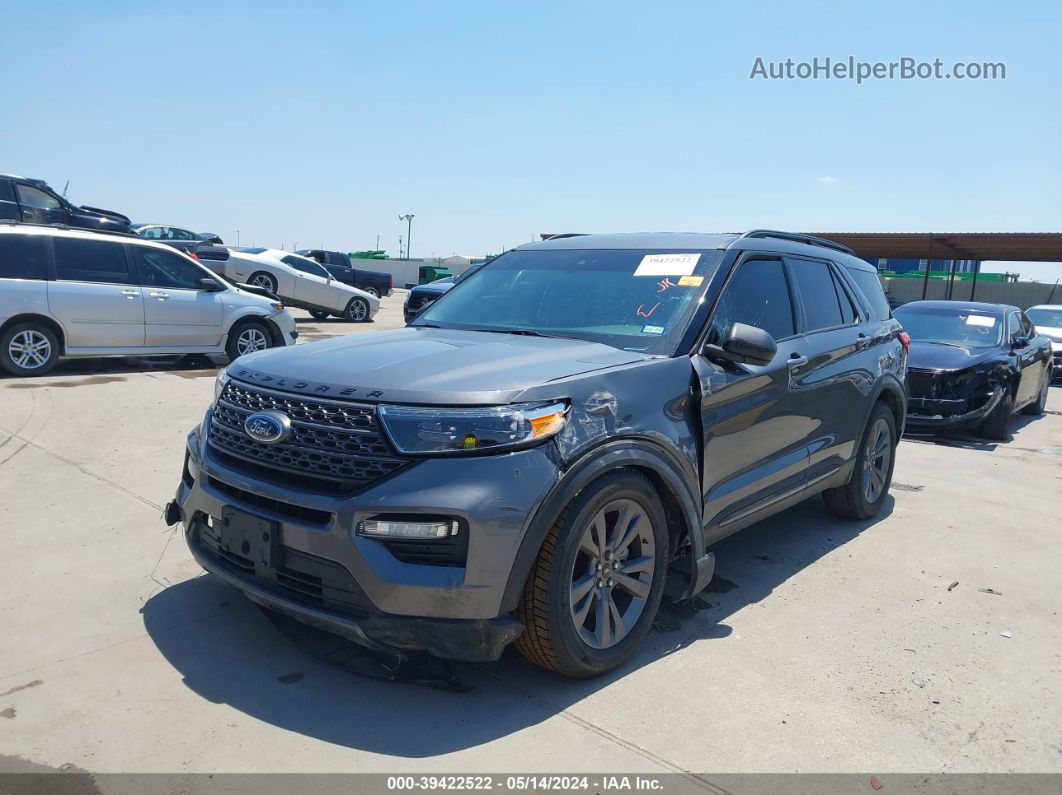 2021 Ford Explorer Xlt Gray vin: 1FMSK7DHXMGB95335