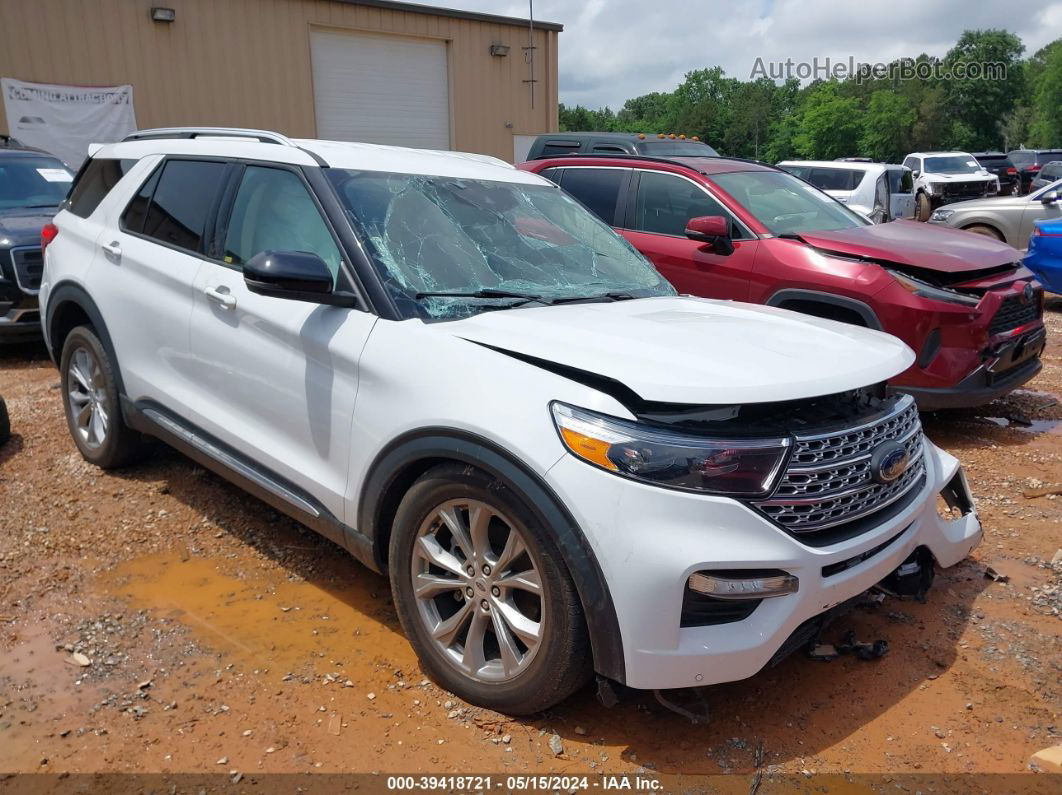 2021 Ford Explorer Limited White vin: 1FMSK7FH3MGB06444