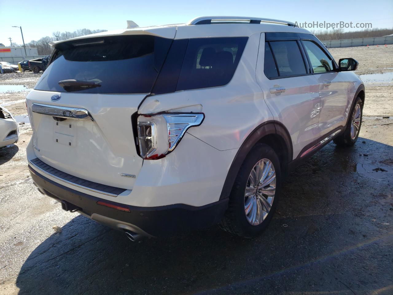 2020 Ford Explorer Limited White vin: 1FMSK7FH7LGA67422