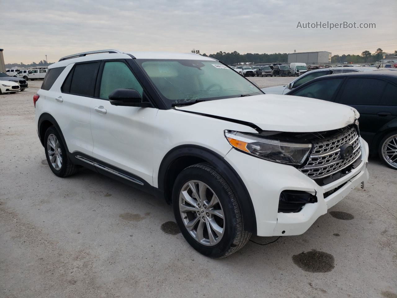 2020 Ford Explorer Limited White vin: 1FMSK7FHXLGA44409