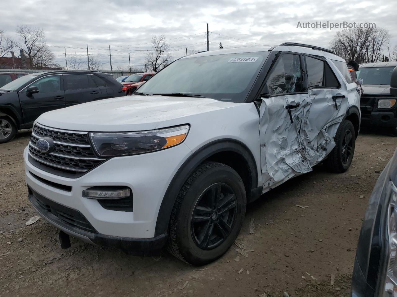 2021 Ford Explorer Xlt White vin: 1FMSK8DH2MGC45103