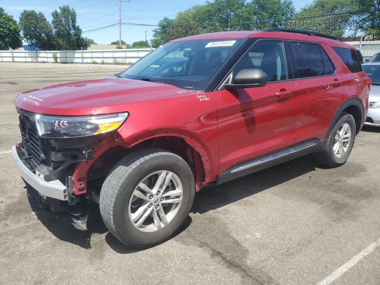 2021 Ford Explorer Xlt Red vin: 1FMSK8DH4MGA80087