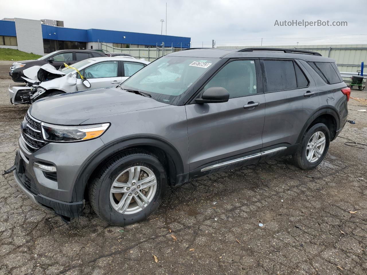 2021 Ford Explorer Xlt Gray vin: 1FMSK8DH5MGA78882