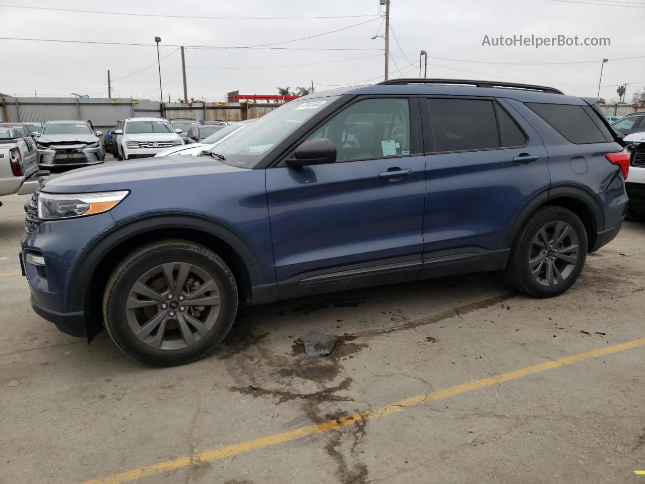 2021 Ford Explorer Xlt Синий vin: 1FMSK8DH6MGB60667