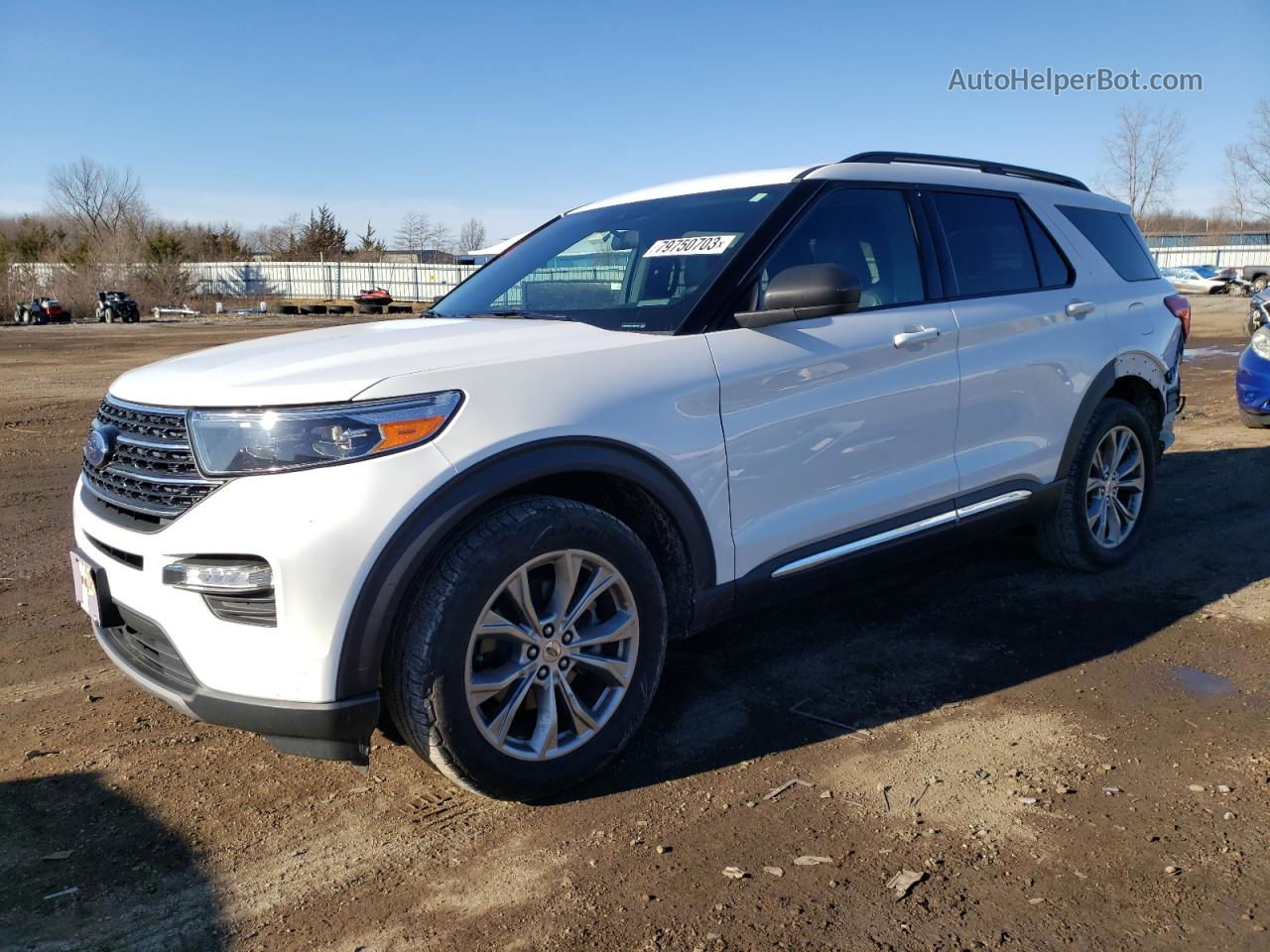 2020 Ford Explorer Xlt White vin: 1FMSK8DH7LGC07915