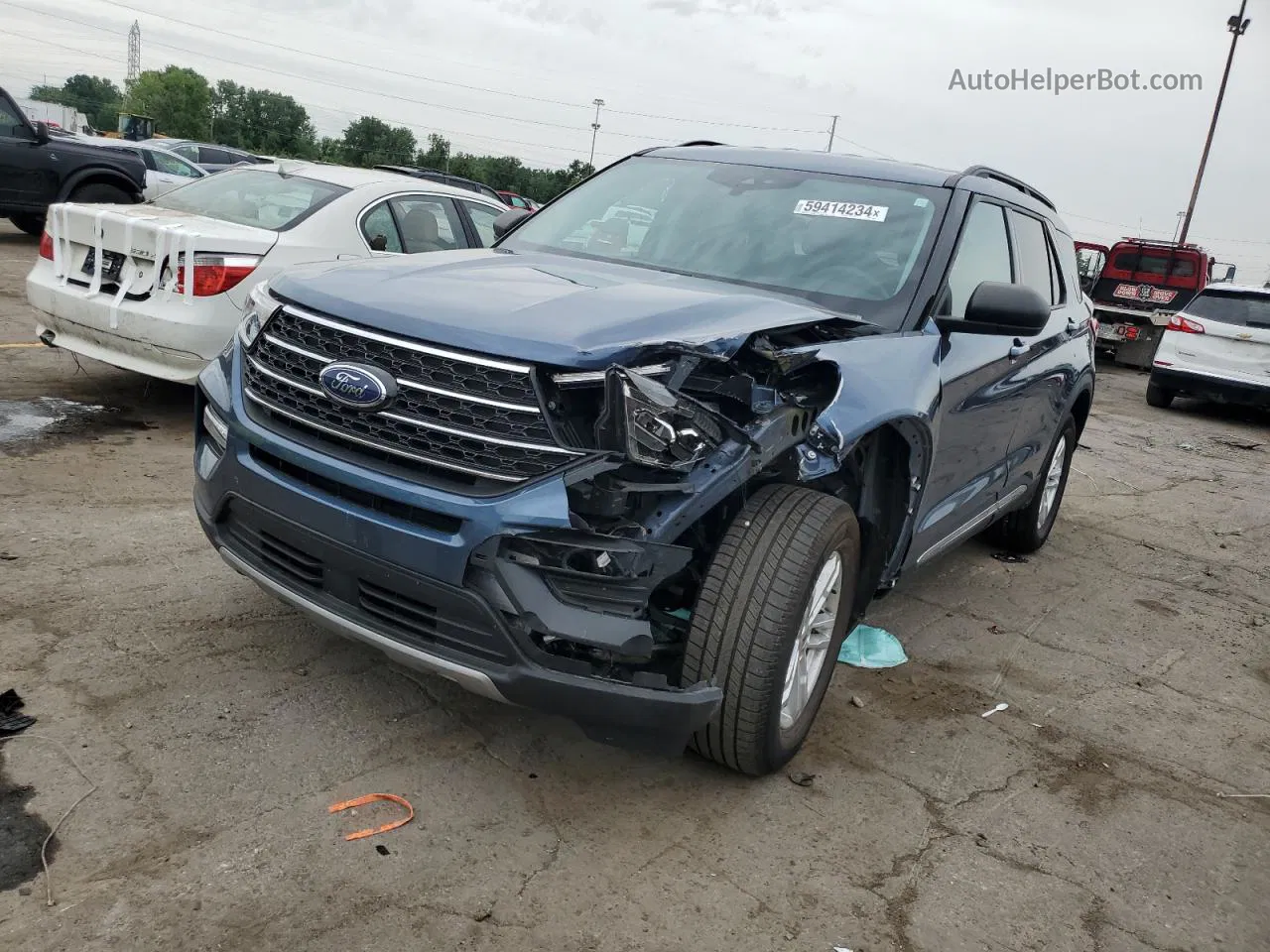 2020 Ford Explorer Xlt Blue vin: 1FMSK8DH9LGC44996