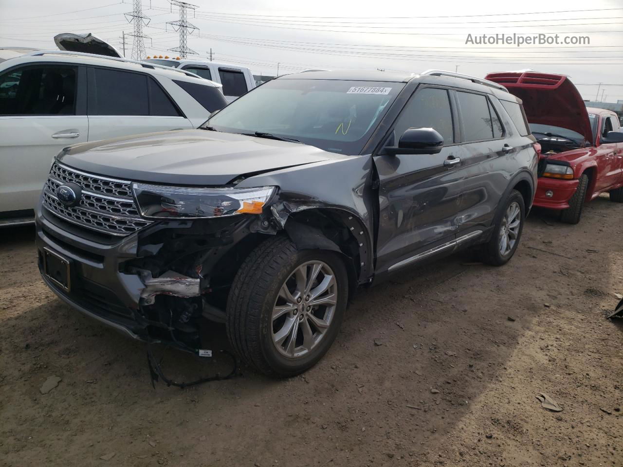 2021 Ford Explorer Limited Gray vin: 1FMSK8FH0MGA13306