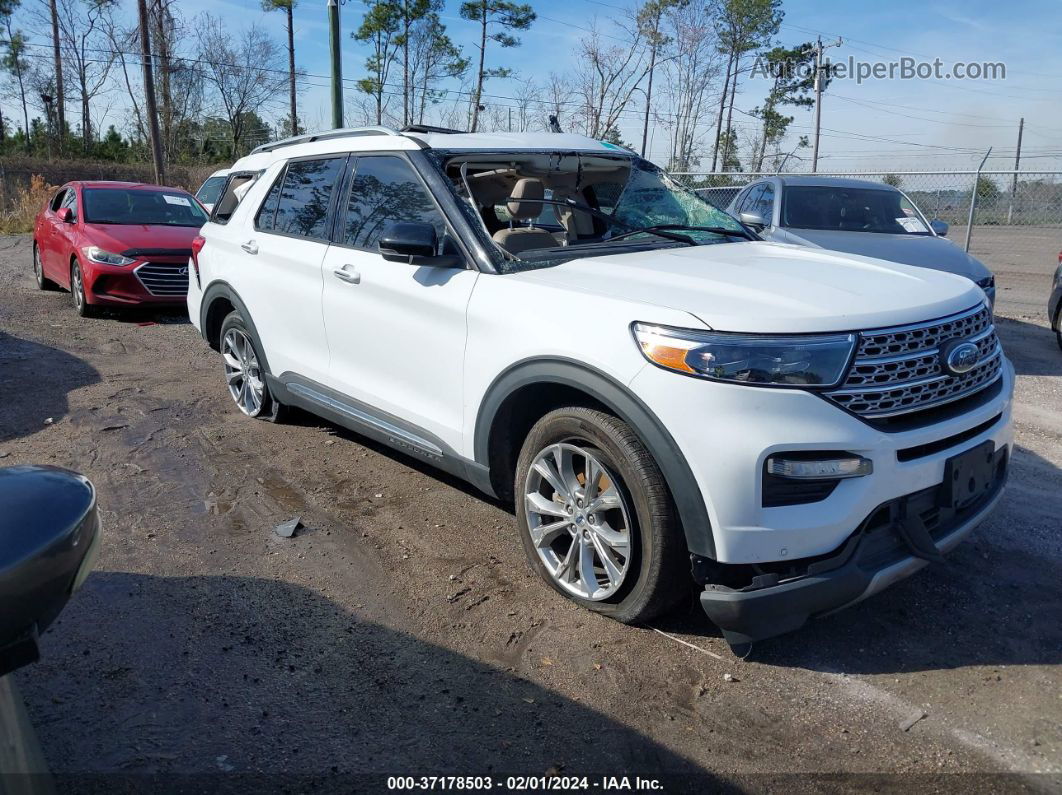 2021 Ford Explorer Limited White vin: 1FMSK8FH7MGB54809