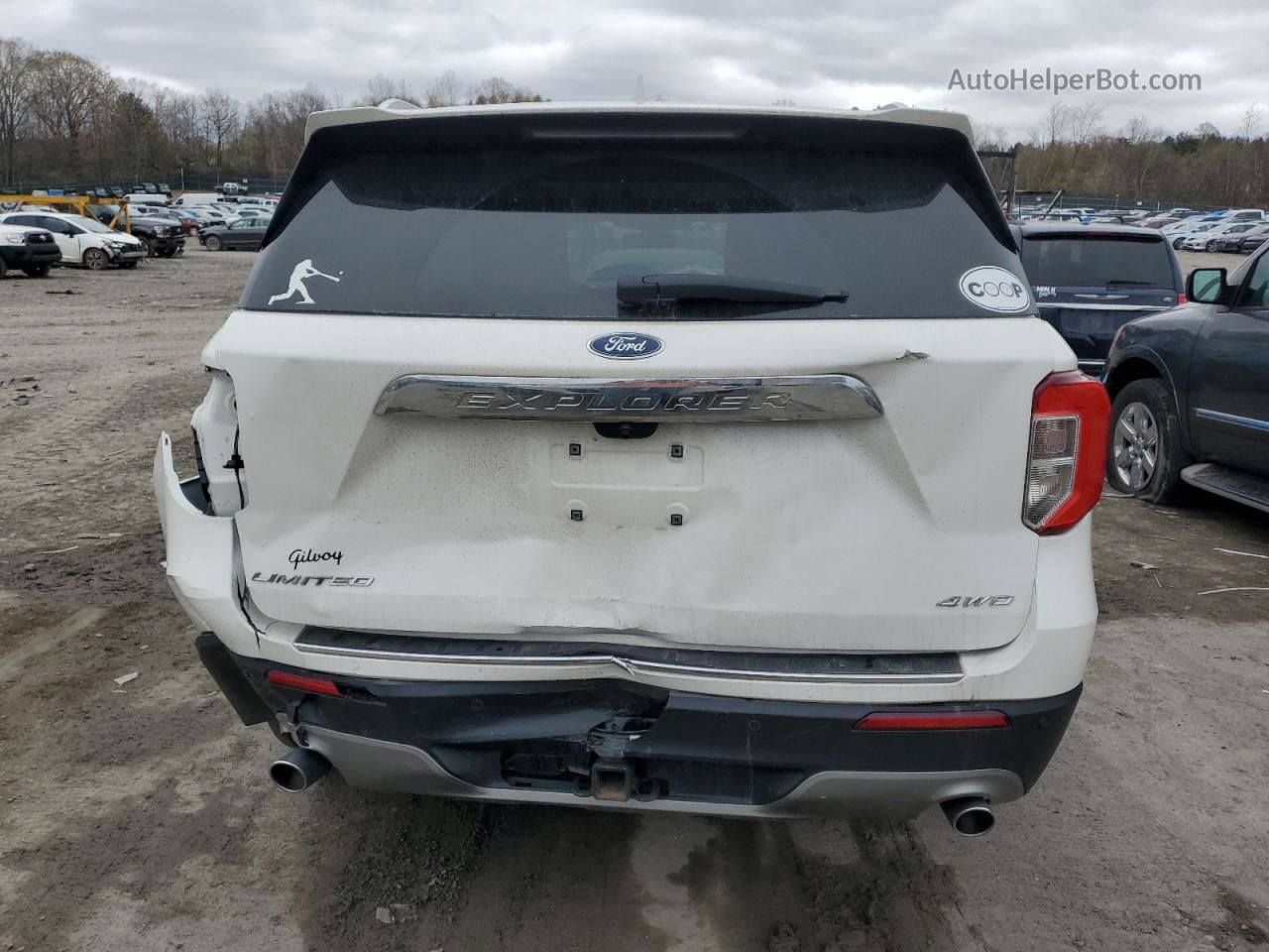 2021 Ford Explorer Limited White vin: 1FMSK8FH7MGC47359