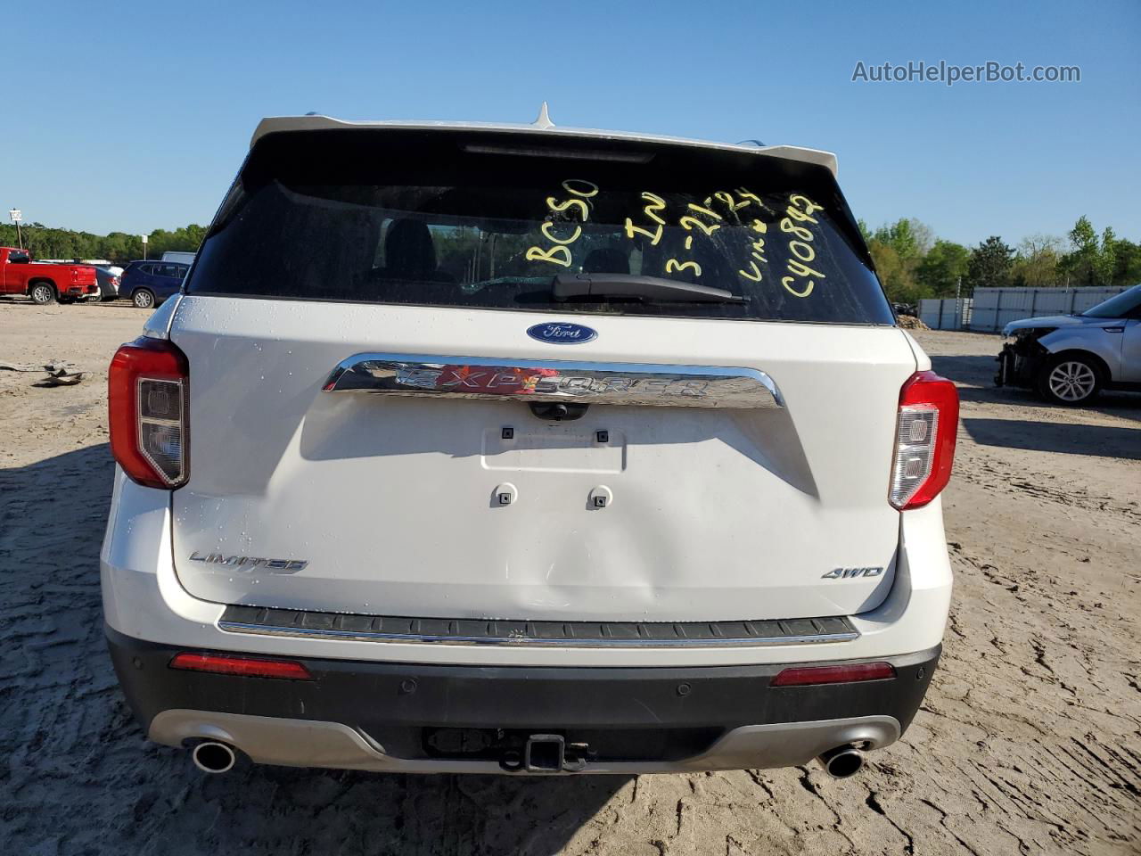 2021 Ford Explorer Limited White vin: 1FMSK8FH8MGC40842