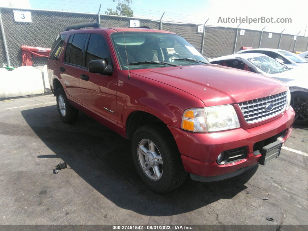 2005 Ford Explorer Xlt Red vin: 1FMZU63K95ZA52124