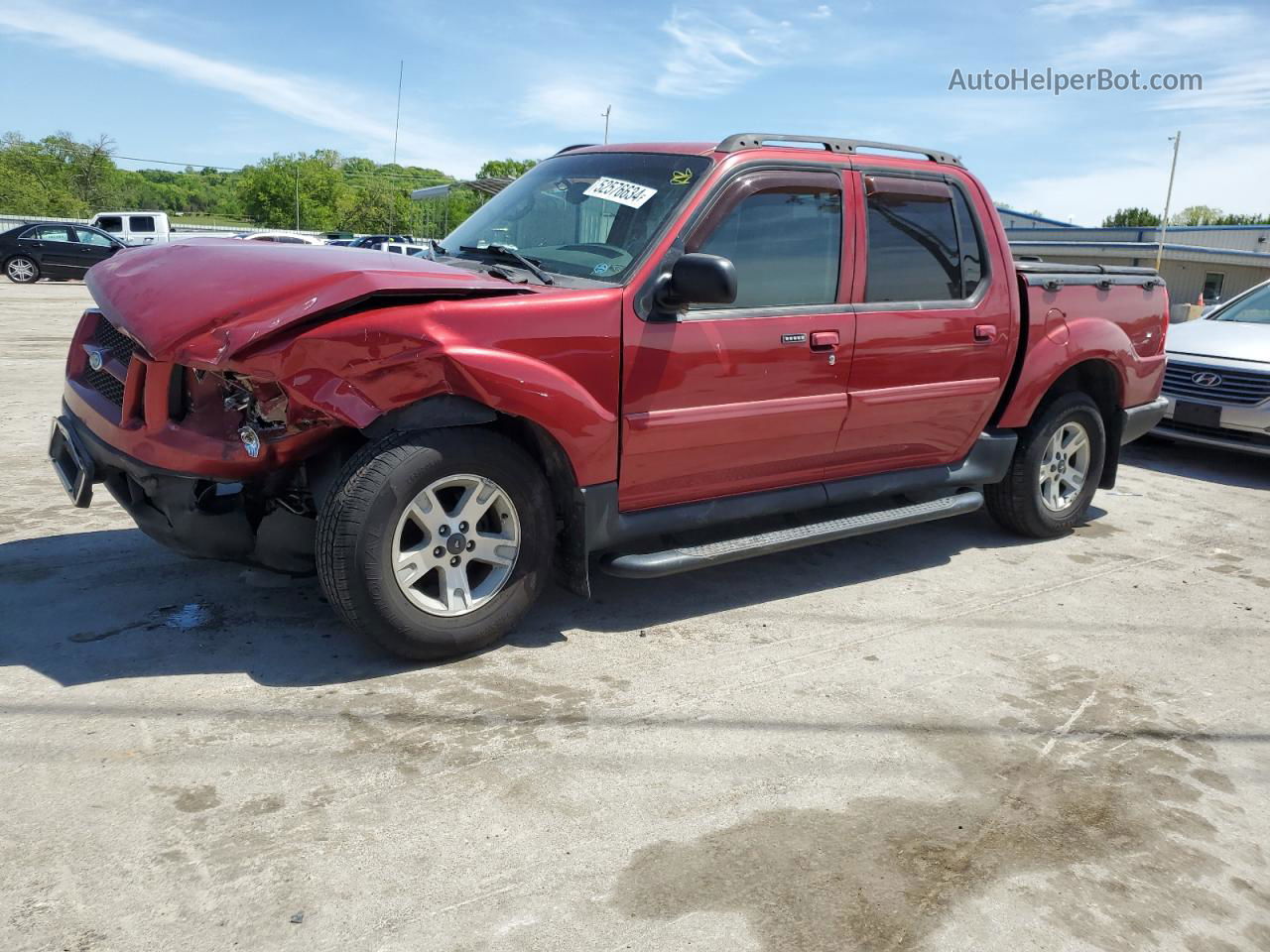 2005 Ford Explorer Sport Trac  Red vin: 1FMZU67K35UA17344