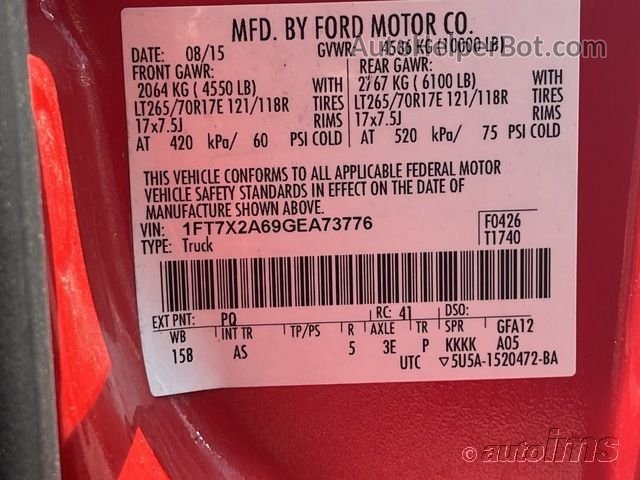 2016 Ford F250 Super Duty vin: 1FT7X2A69GEA73776