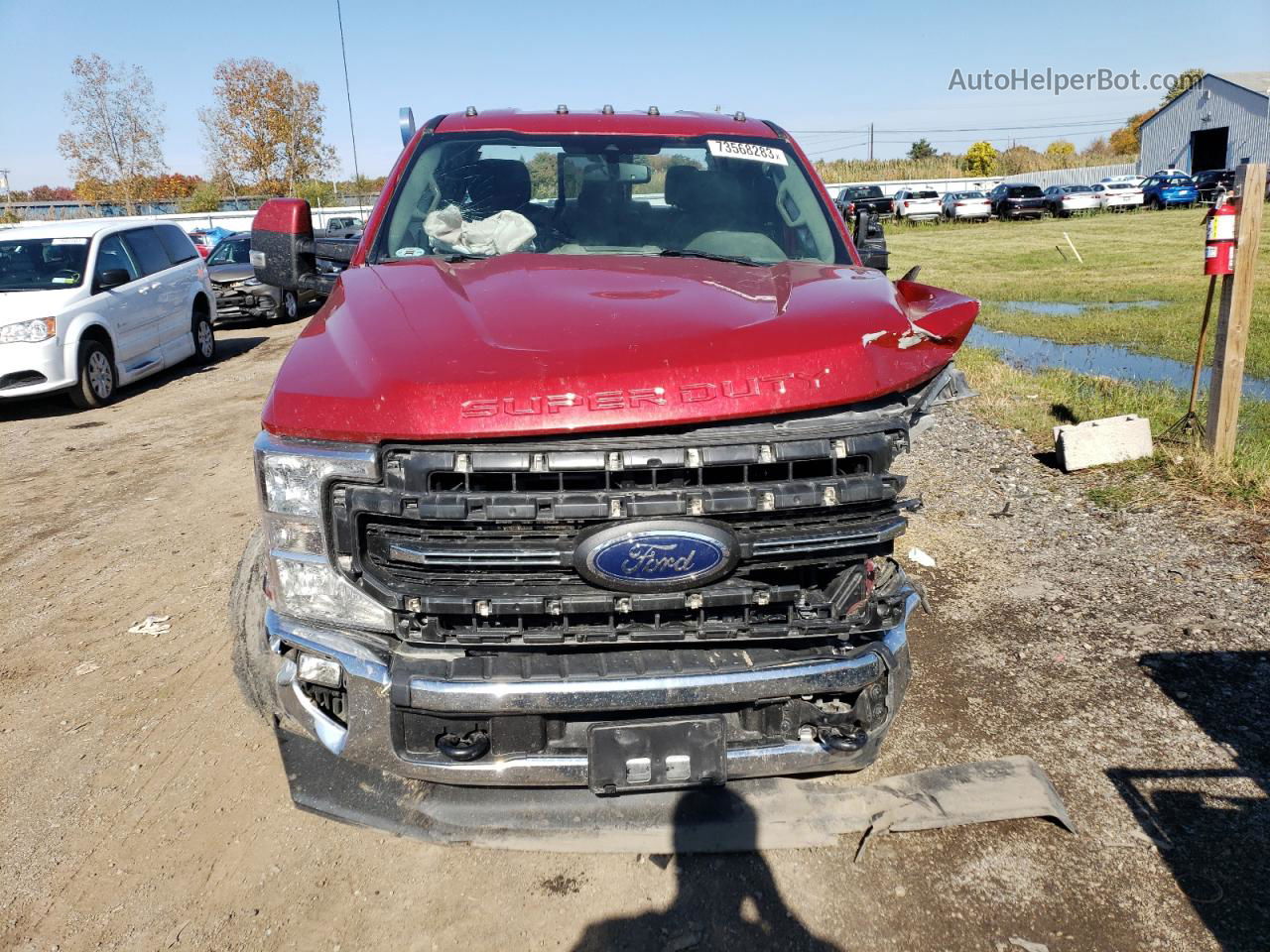 2020 Ford F250 Super Duty Red vin: 1FT7X2B6XLED30999