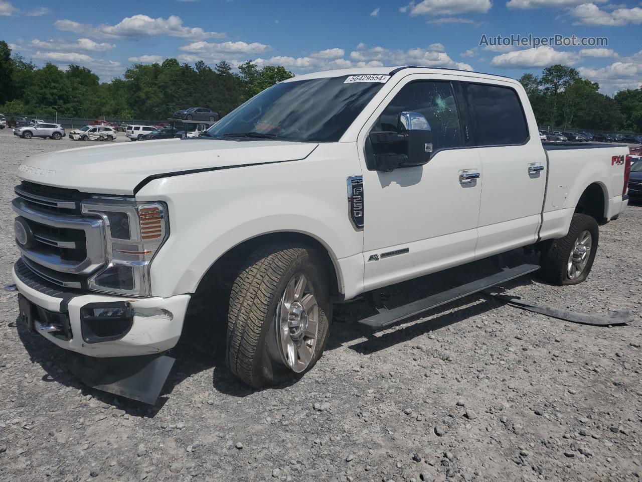 2020 Ford F250 Super Duty White vin: 1FT8W2BT3LEC09423