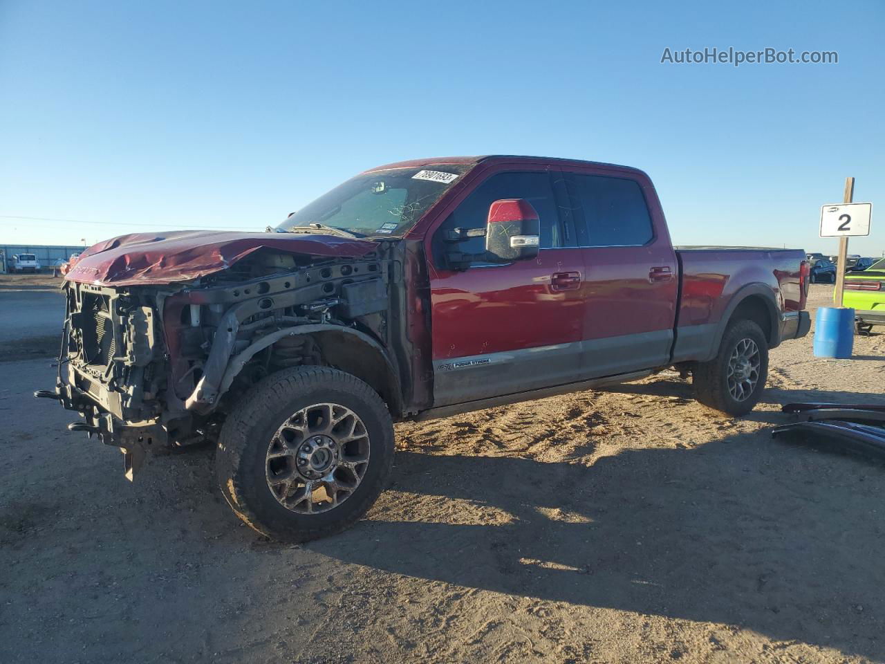 2020 Ford F250 Super Duty Red vin: 1FT8W2BT3LED57412