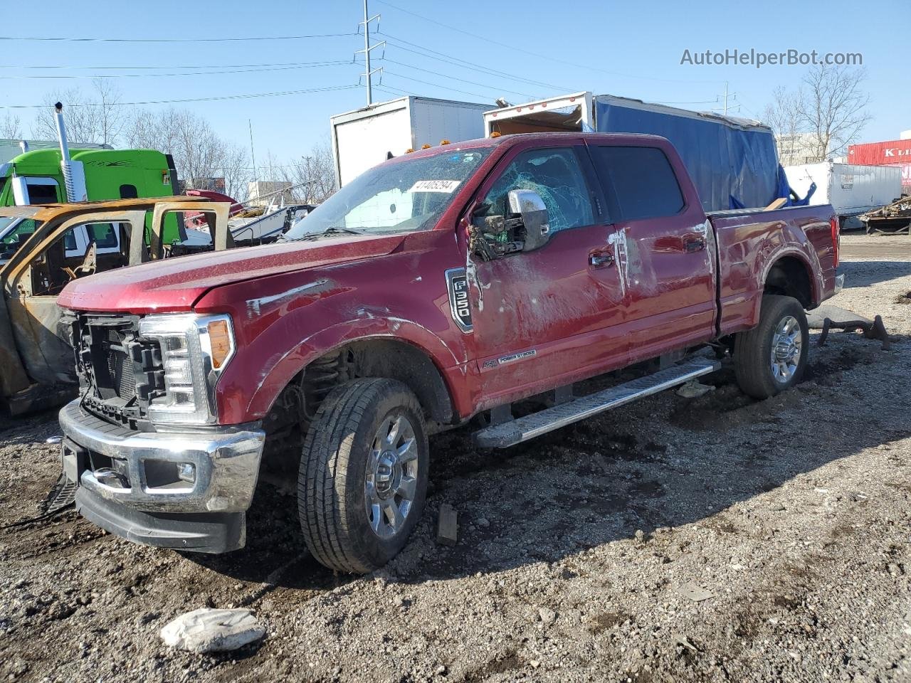 2019 Ford F350 Super Duty Red vin: 1FT8W3BT2KEF87995