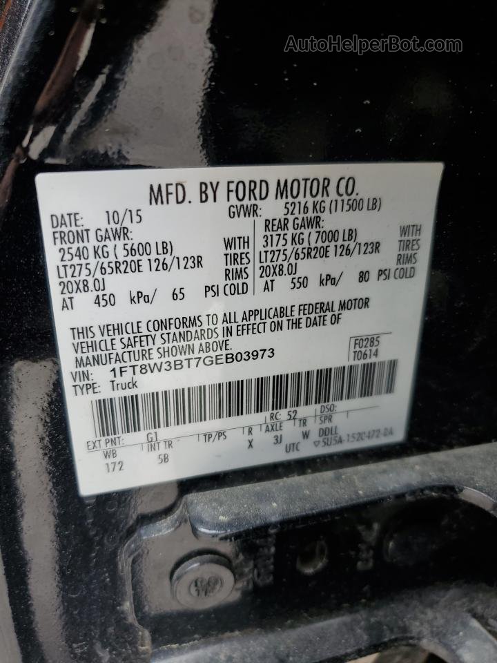 2016 Ford F350 Super Duty Черный vin: 1FT8W3BT7GEB03973