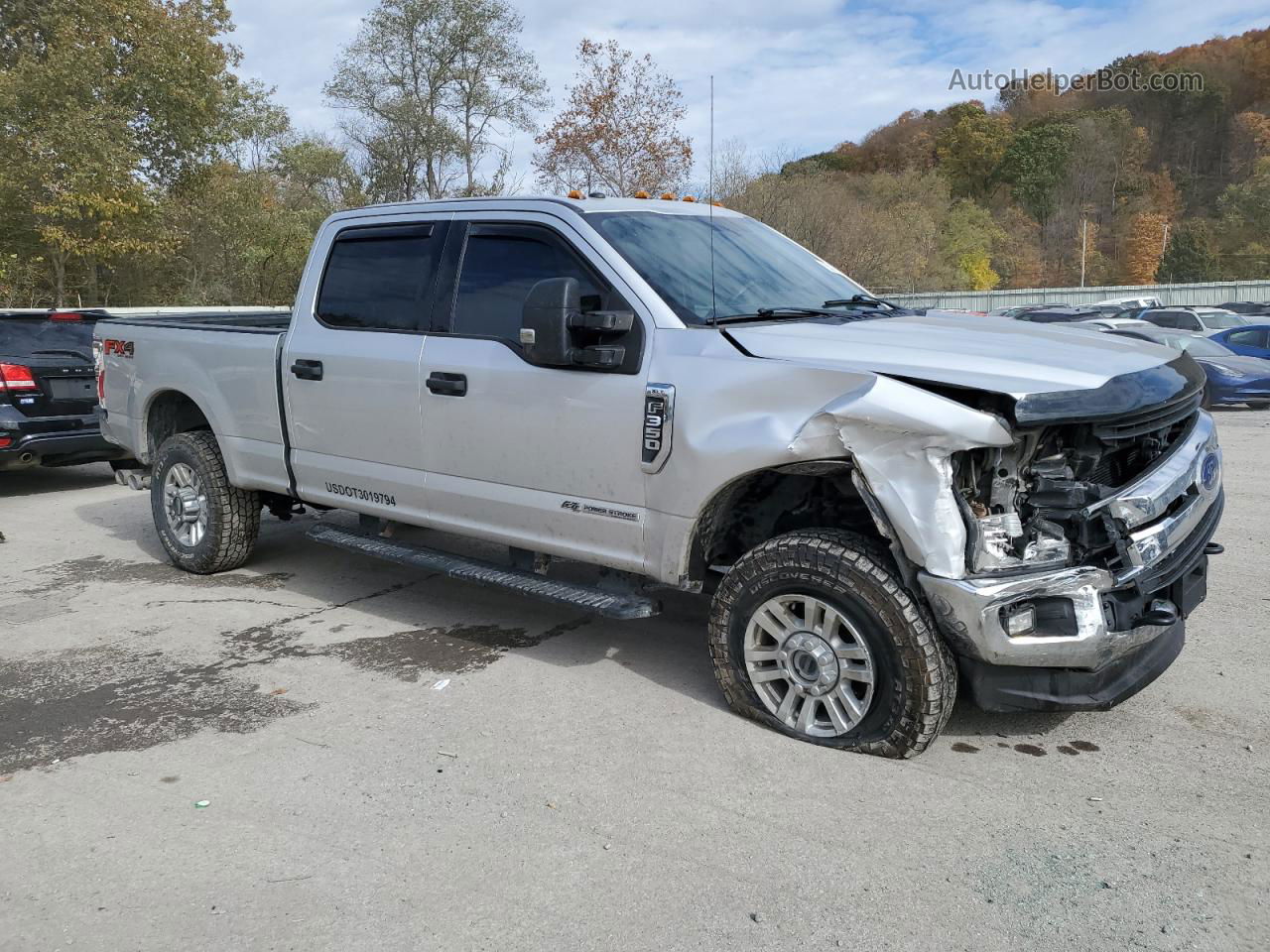 2019 Ford F350 Super Duty Серебряный vin: 1FT8W3BT7KEE09872