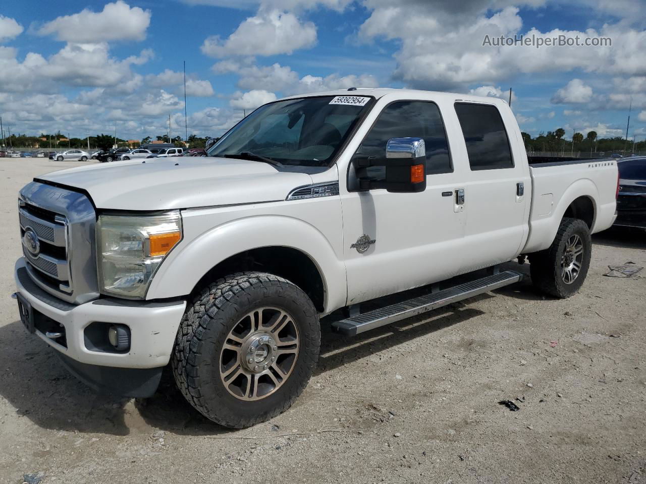 2014 Ford F350 Super Duty White vin: 1FT8W3BT8EEB64309