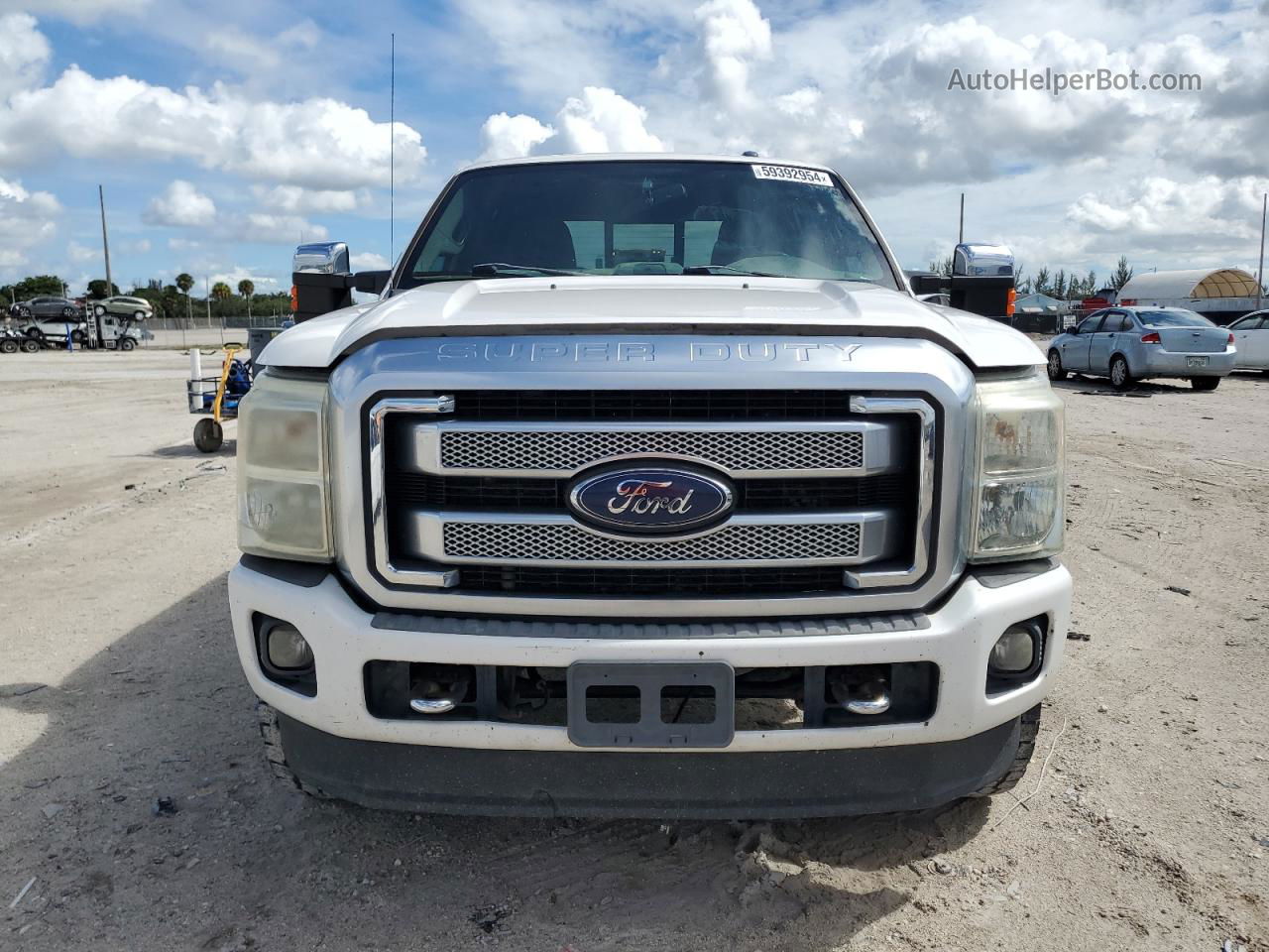 2014 Ford F350 Super Duty White vin: 1FT8W3BT8EEB64309