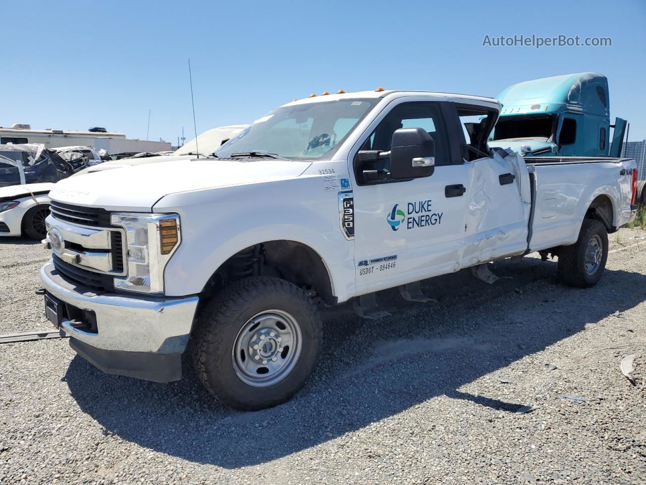 2019 Ford F350 Super Duty White vin: 1FT8W3BTXKEF87257