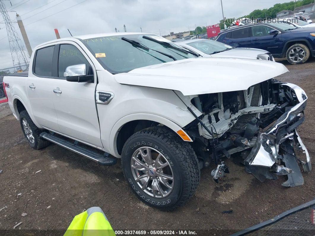 2019 Ford Ranger Lariat White vin: 1FTER4FH1KLA64842