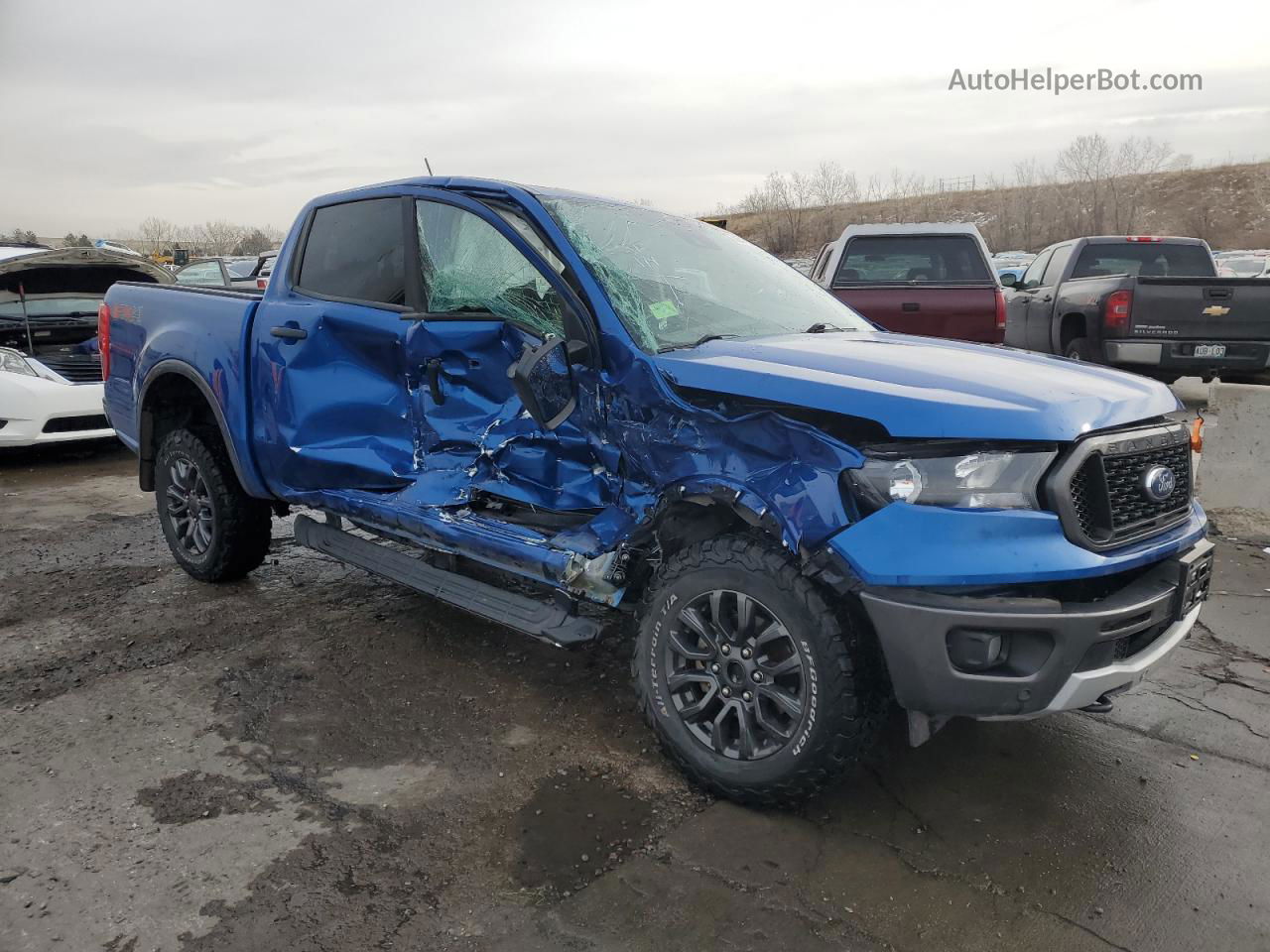 2019 Ford Ranger Xl Blue vin: 1FTER4FH4KLA41104