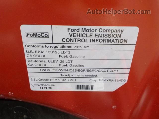 2019 Ford Ranger Xl/xlt/lariat Red vin: 1FTER4FH9KLA65575