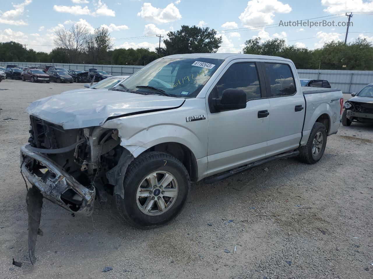 2017 Ford F150 Supercrew Silver vin: 1FTEW1C80HKC23330