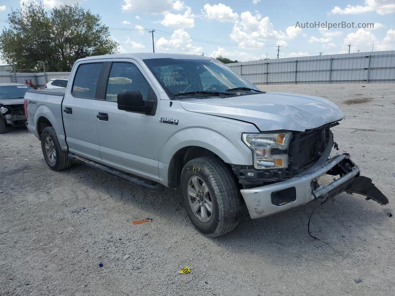 2017 Ford F150 Supercrew Silver vin: 1FTEW1C80HKC23330
