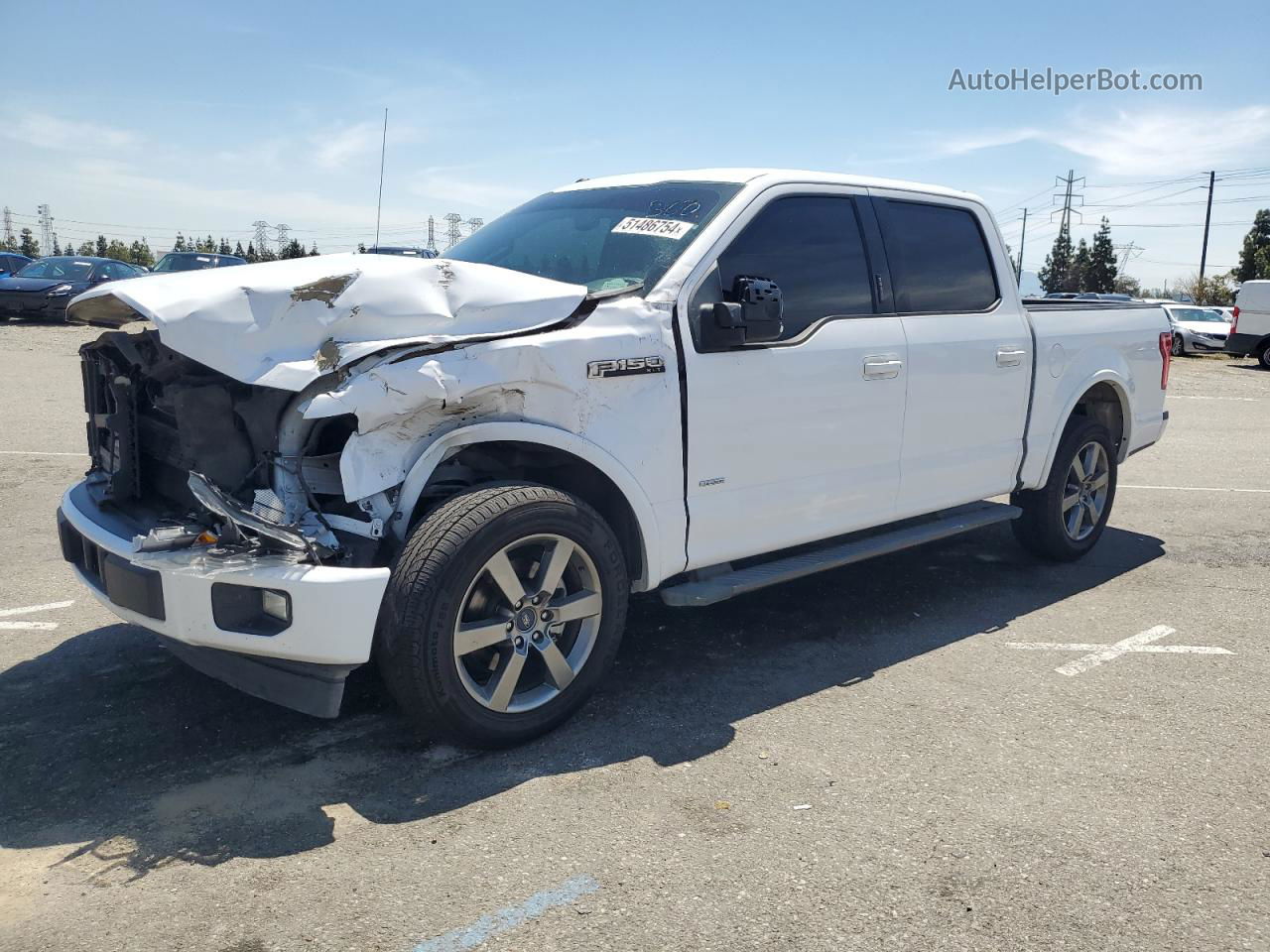 2017 Ford F150 Supercrew White vin: 1FTEW1CG0HKD10071