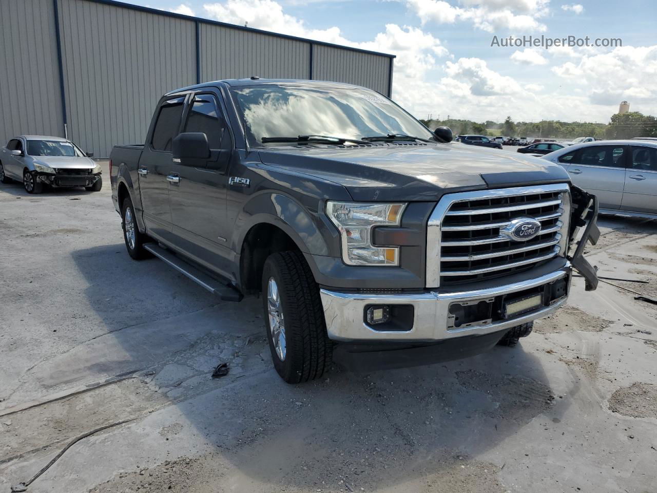 2017 Ford F150 Supercrew Gray vin: 1FTEW1CP1HFA41989