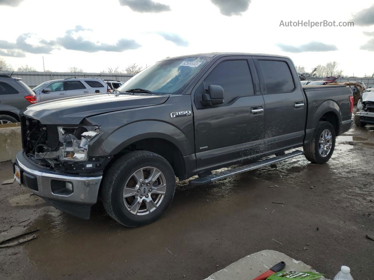 2017 Ford F150 Supercrew Gray vin: 1FTEW1CP4HKD43333