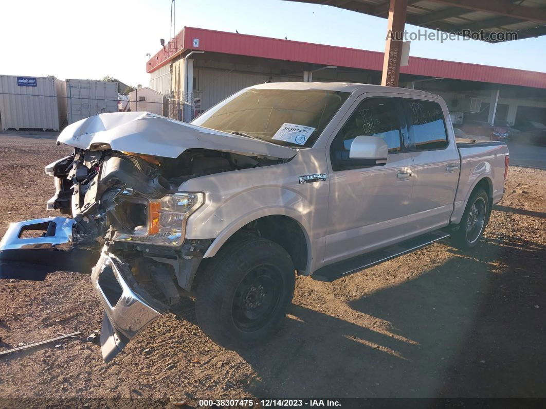 2018 Ford F-150 Lariat White vin: 1FTEW1CP8JKD57421