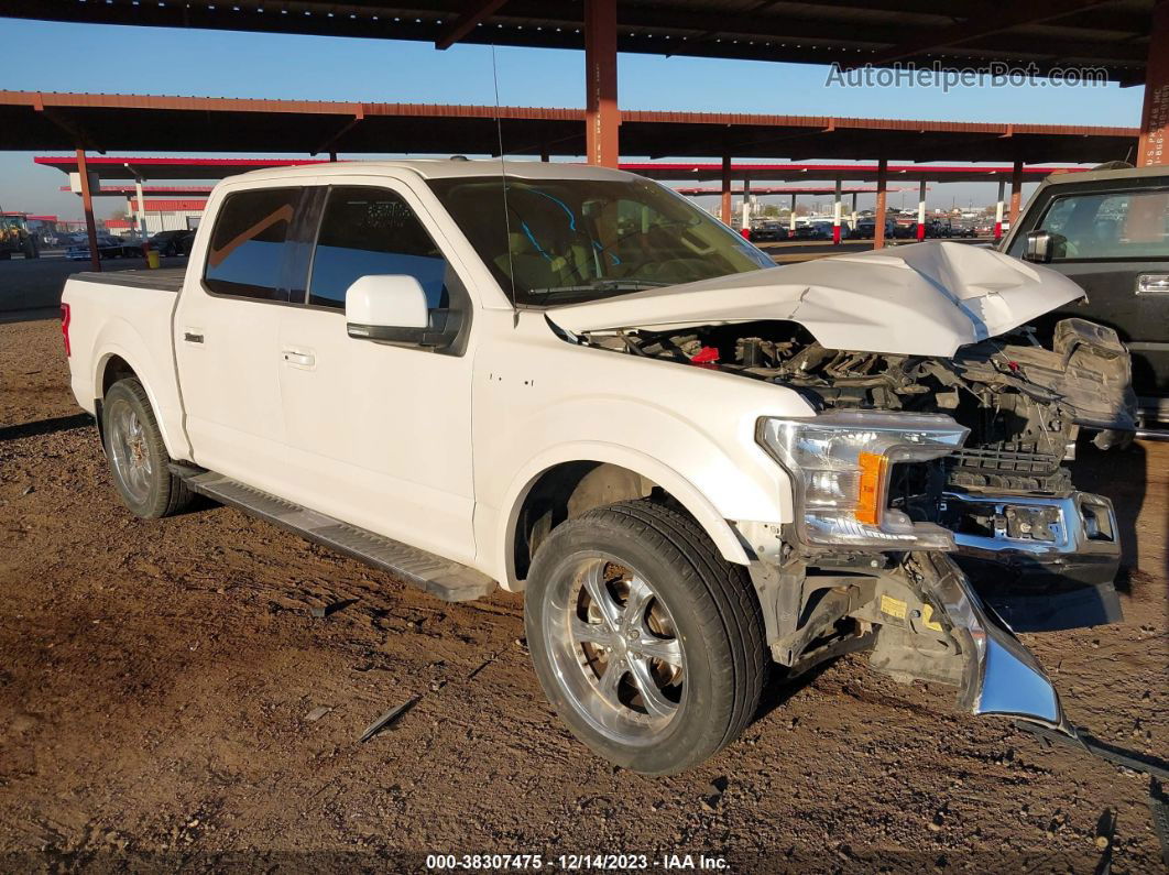 2018 Ford F-150 Lariat White vin: 1FTEW1CP8JKD57421