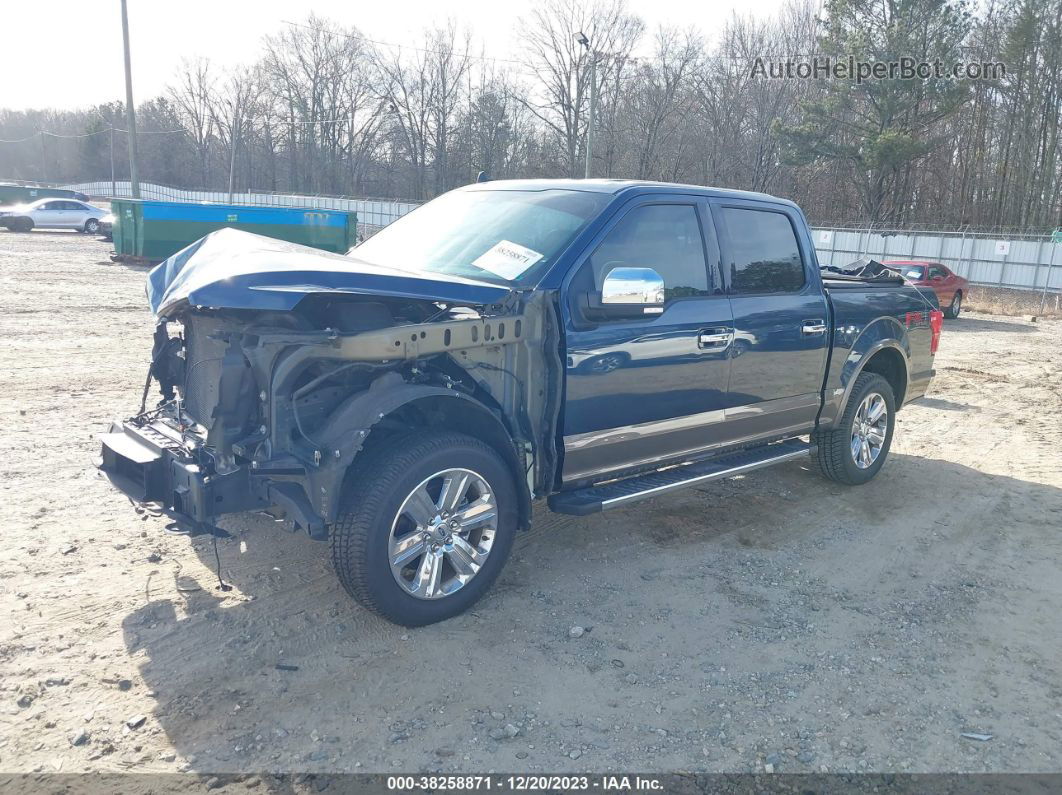 2019 Ford F-150 Lariat Синий vin: 1FTEW1E43KFB77292