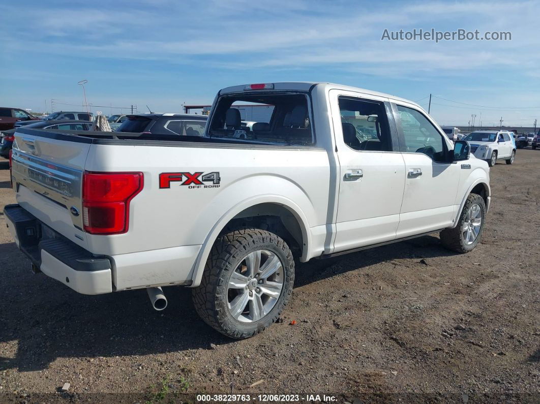 2019 Ford F-150 Platinum White vin: 1FTEW1E44KFA15414