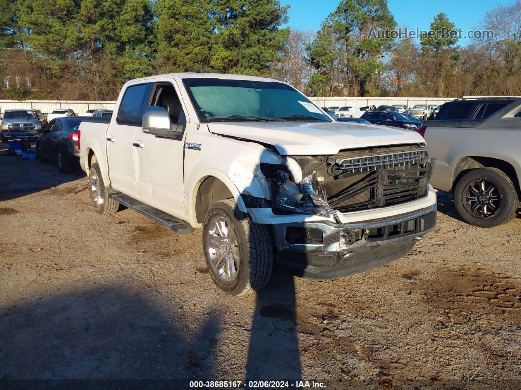 2019 Ford F-150 Lariat White vin: 1FTEW1E48KKE13653