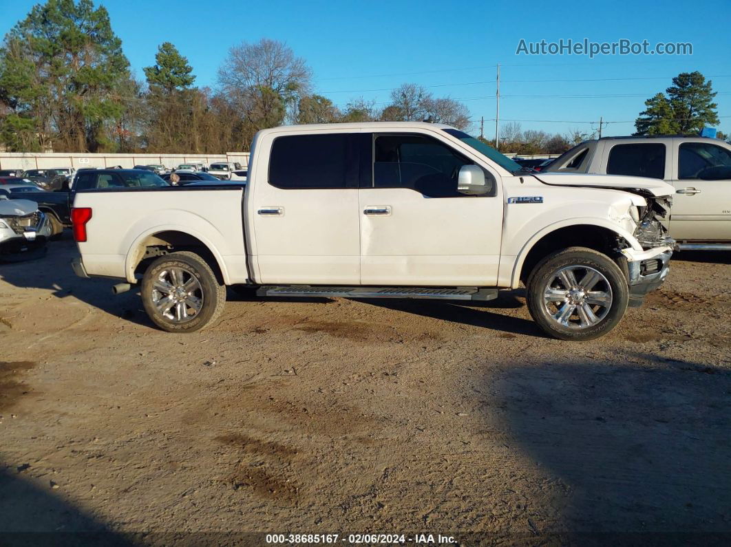 2019 Ford F-150 Lariat White vin: 1FTEW1E48KKE13653