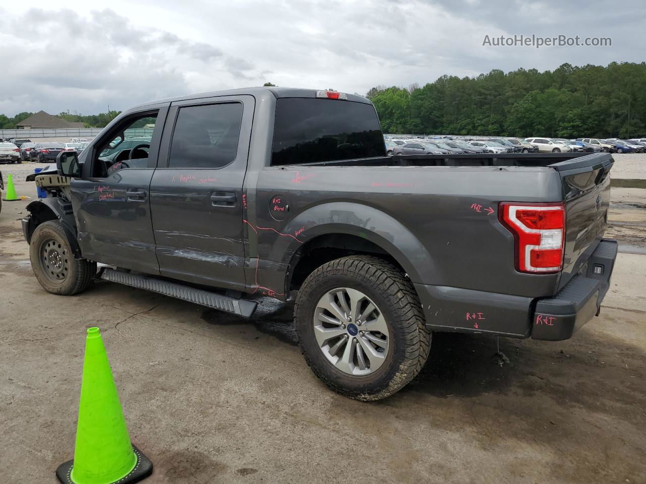 2018 Ford F150 Supercrew Gray vin: 1FTEW1E53JFB80328