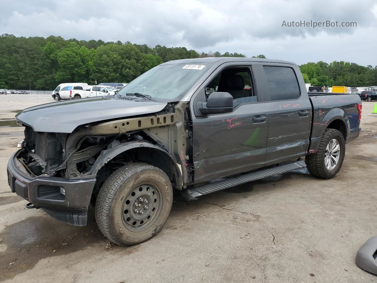 2018 Ford F150 Supercrew Gray vin: 1FTEW1E53JFB80328