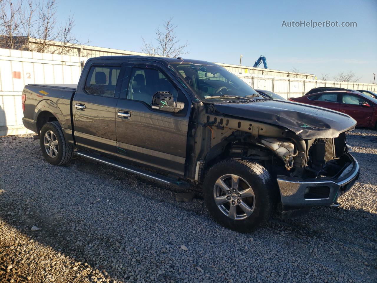 2018 Ford F150 Supercrew Gray vin: 1FTEW1E53JKF69896