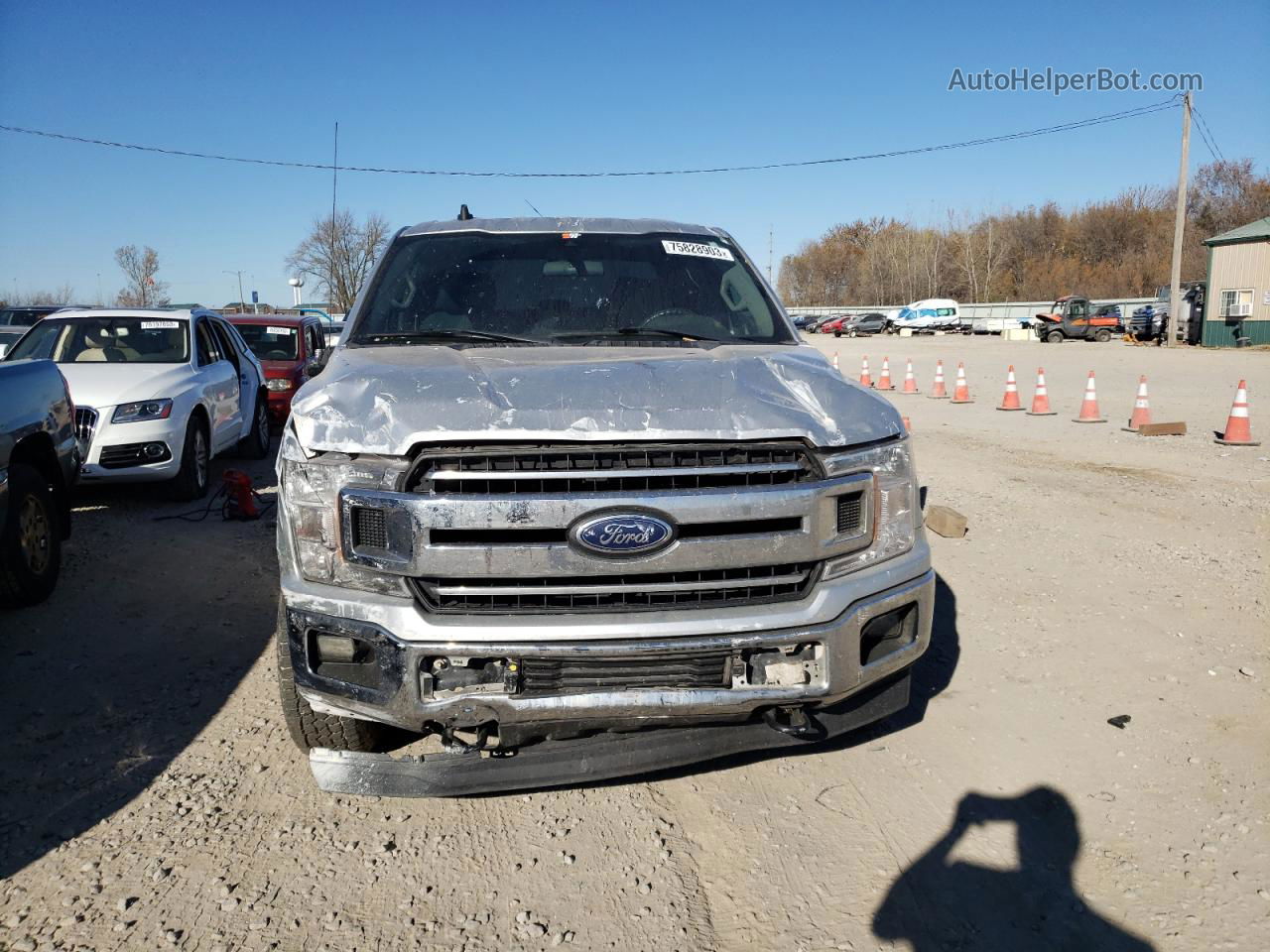 2019 Ford F150 Supercrew Серебряный vin: 1FTEW1E55KFB04451