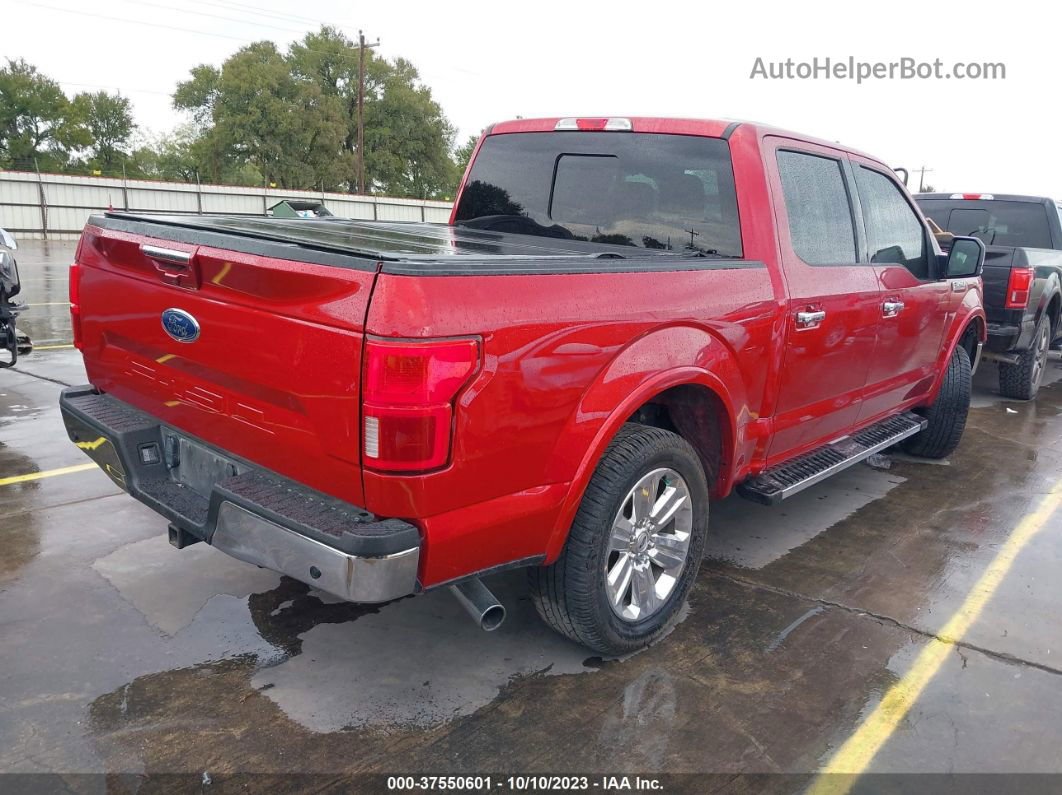 2020 Ford F-150 Lariat Red vin: 1FTEW1E56LKE86739