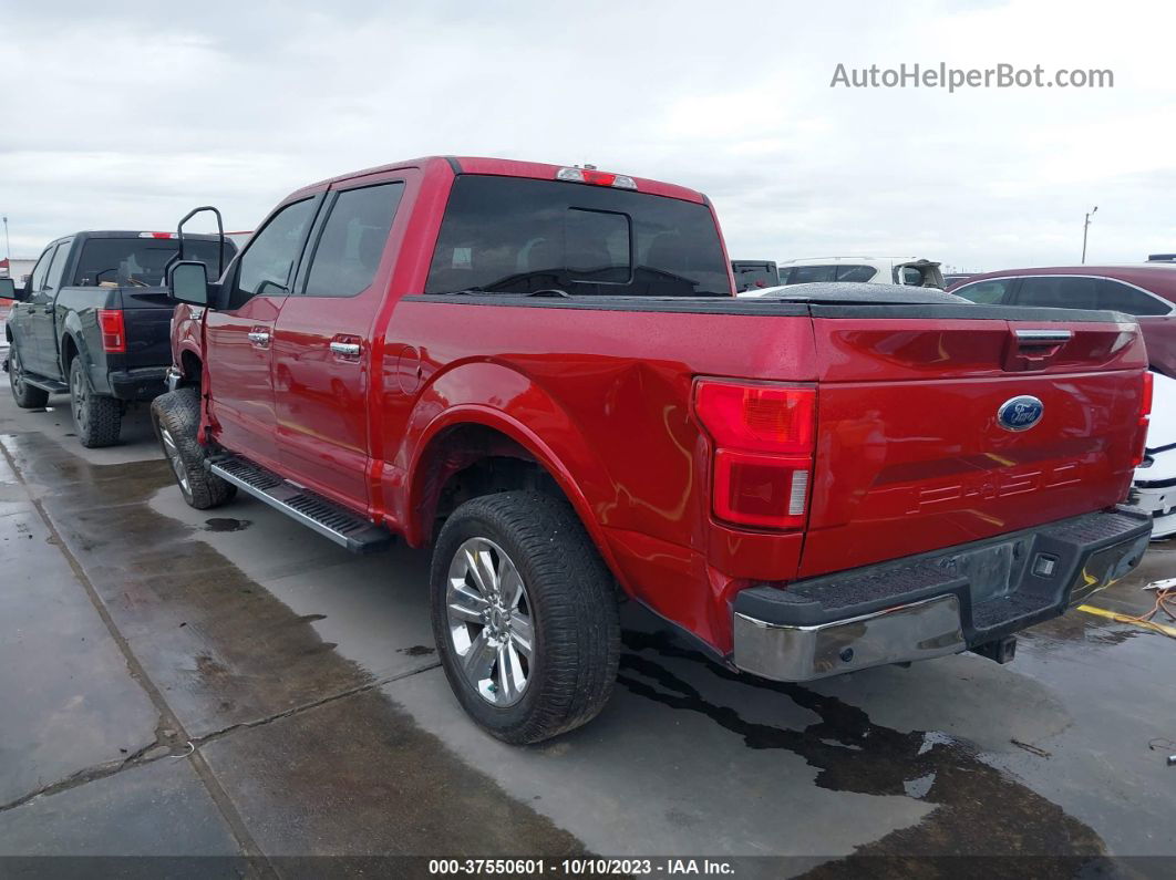 2020 Ford F-150 Lariat Red vin: 1FTEW1E56LKE86739