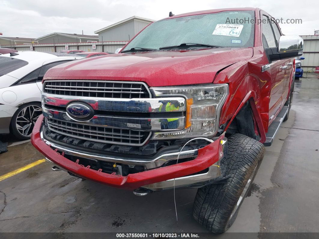 2020 Ford F-150 Lariat Red vin: 1FTEW1E56LKE86739