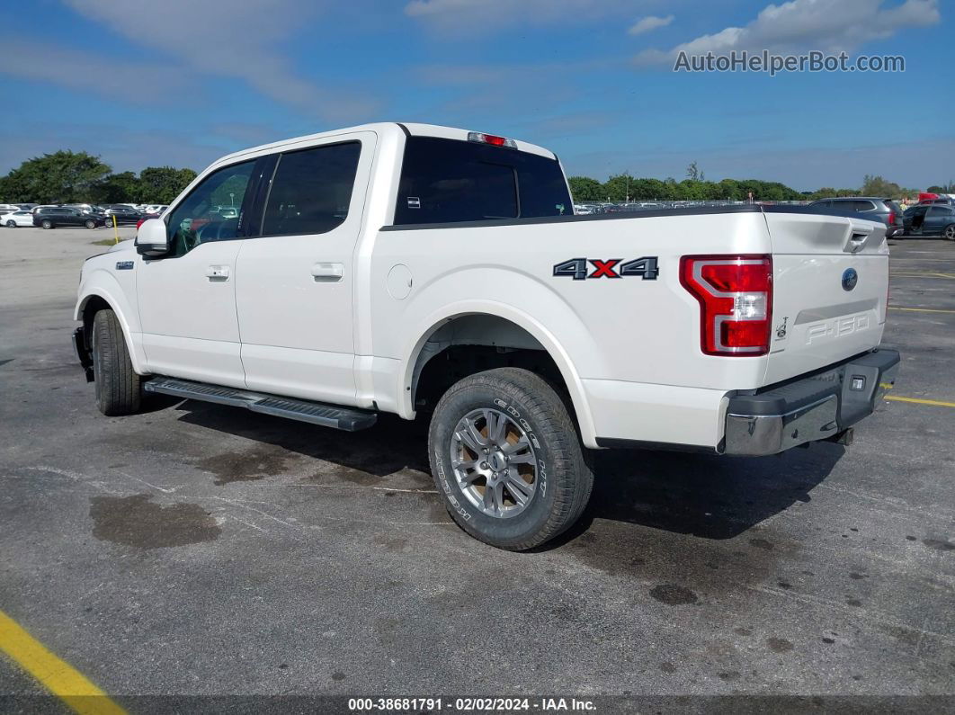 2019 Ford F-150 Lariat White vin: 1FTEW1E57KFC01988