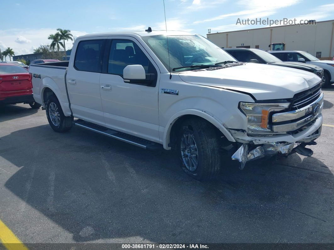 2019 Ford F-150 Lariat White vin: 1FTEW1E57KFC01988