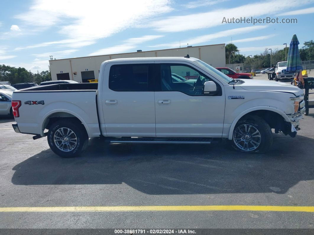 2019 Ford F-150 Lariat White vin: 1FTEW1E57KFC01988